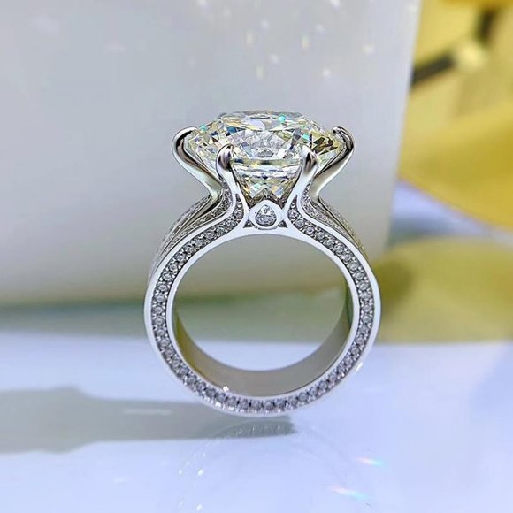 Certified 10ct. t.w. Moissanite Diamond Solitaire Luxury Engagement Ring NEW - Picture 6 of 16